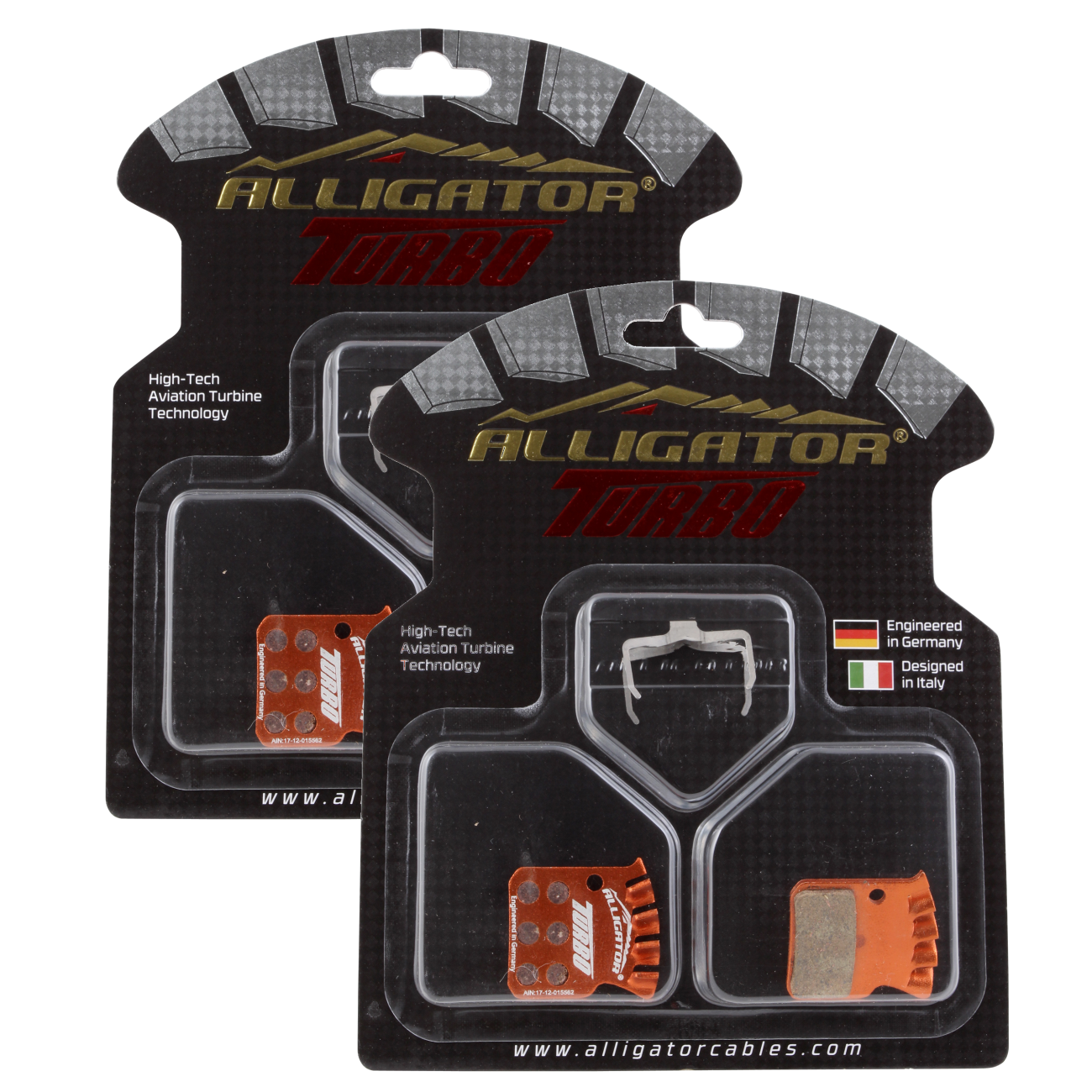 Alligator Turbo Disc Brake Pads for SRAM Level Ultimate TLM Organic, Heat-Dissipating, Lighter Alloy Backing