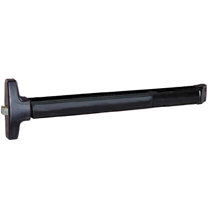 Detex V40W HD 711 99 36, Wide Stile Rim Exit Device, Weatherized, Hex Dogging, 99 Surface Strike, 36" Bar, Non-Handed, Satin Black Anodized Aluminum