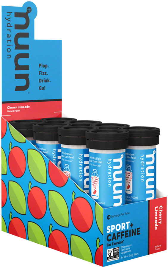 Nuun Sport + Caffeine Hydration Tablets: Cherry Limeade, Box of 8 Tubes