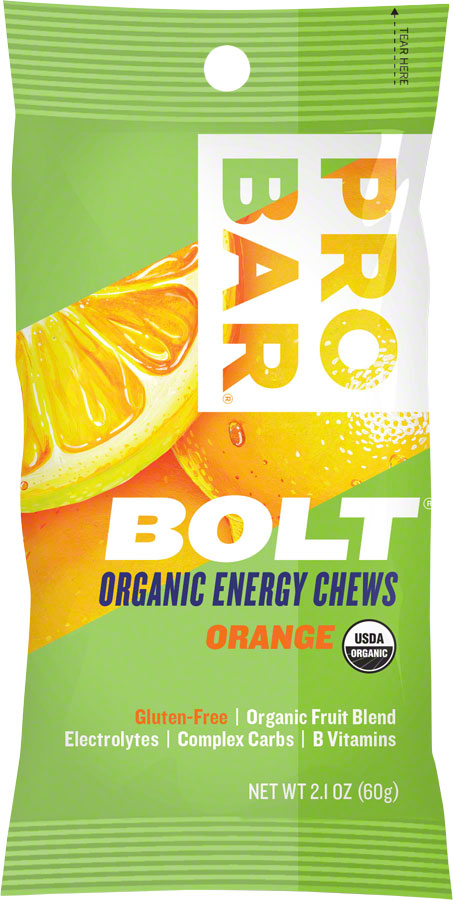 ProBar Bolt Chews: Orange, Box of 12 Gluten-free, Vegan, And Dairy-free