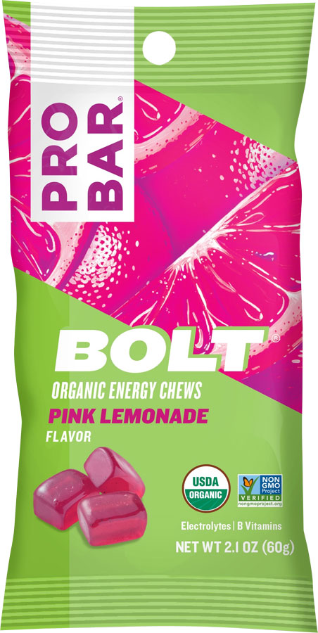 ProBar Bolt Chews Certified Organic and GMO Free: Pink Lemonade Box of 12