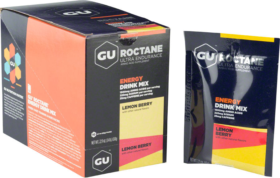 GU Roctane Energy Drink Mix - Lemon Berry, Box of 10