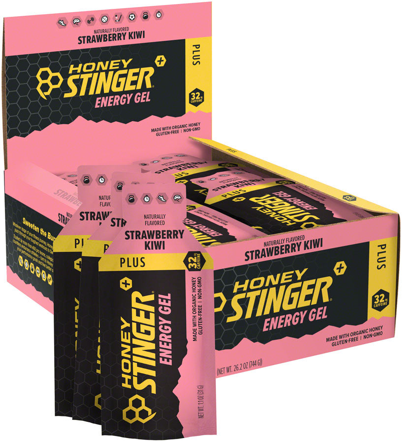 Honey Stinger Organic Energy Gel - Kiwi-Strawberry with Caffeine, Box of 24