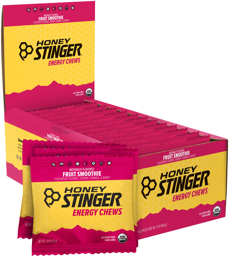 Honey Stinger Certified Organic Energy Chews Fruit Smoothie Bx of 12 Gluten Free