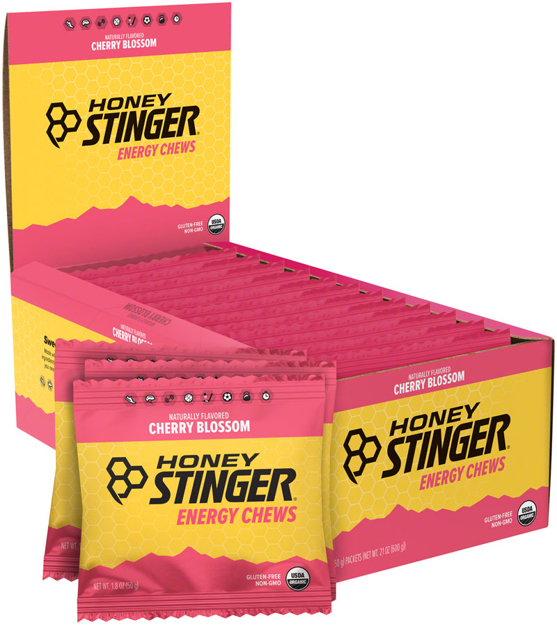 Honey Stinger Certified Organic Energy Chews Cherry Blossom Bx of 12 Gluten Free