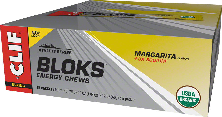 Clif Bar Shot Bloks Energy and Electrolyte Chews Margarita 3x Sodium Box of 18