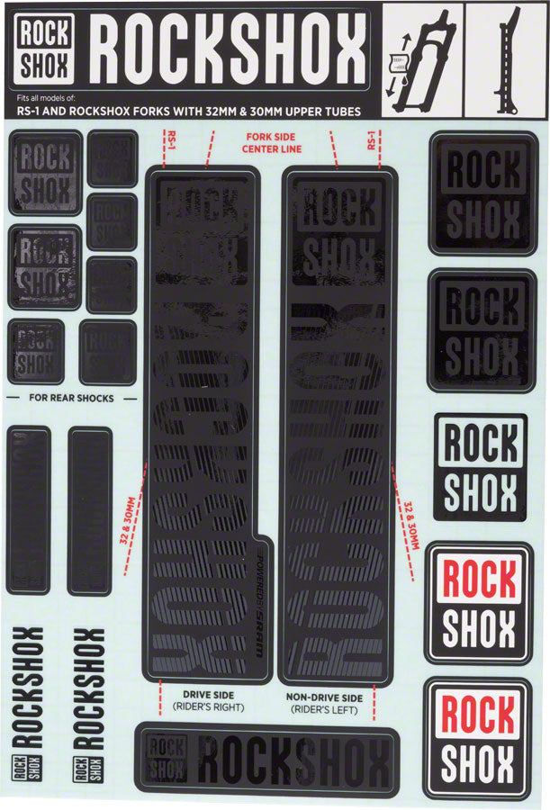 RockShox Fork Decal Kits – Custom Color-Matched, Durable Stickers with Fresh Clean Sticker Technology for 30/32mm RC1 & RS Models
