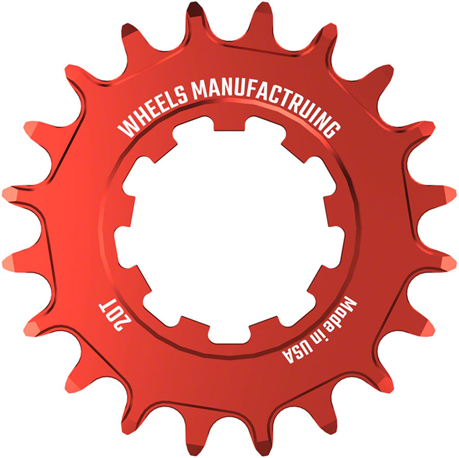 Wheels Manufacturing SOLO-SPEED Cog - 20t, Fits SOLO-SPLINE and SOLO-XD kits, Red