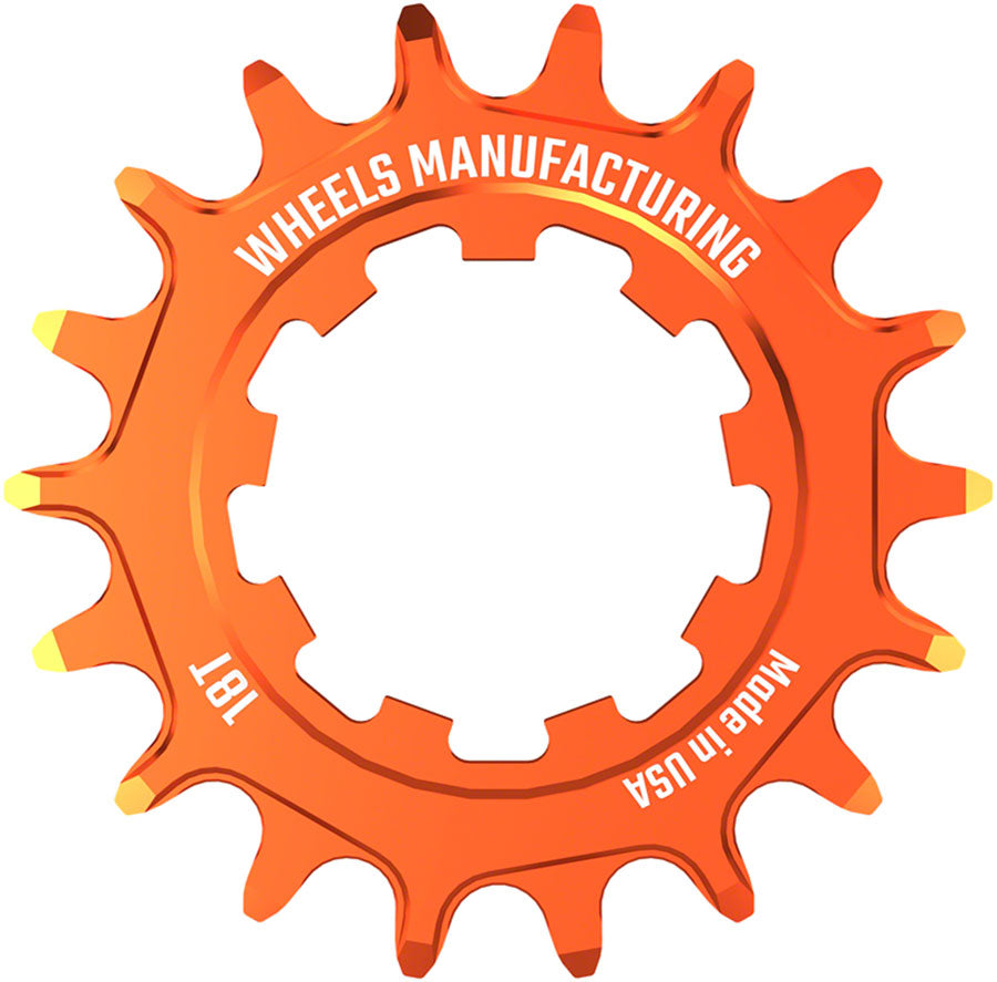Wheels Manufacturing SOLO-SPEED Cog - 18t, Fits SOLO-SPLINE and SOLO-XD kits, Orange