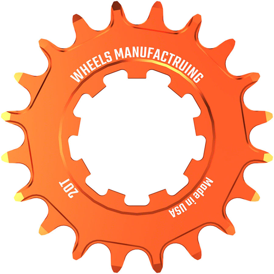 Wheels Manufacturing SOLO-SPEED Cog - 20t, Fits SOLO-SPLINE and SOLO-XD kits, Orange