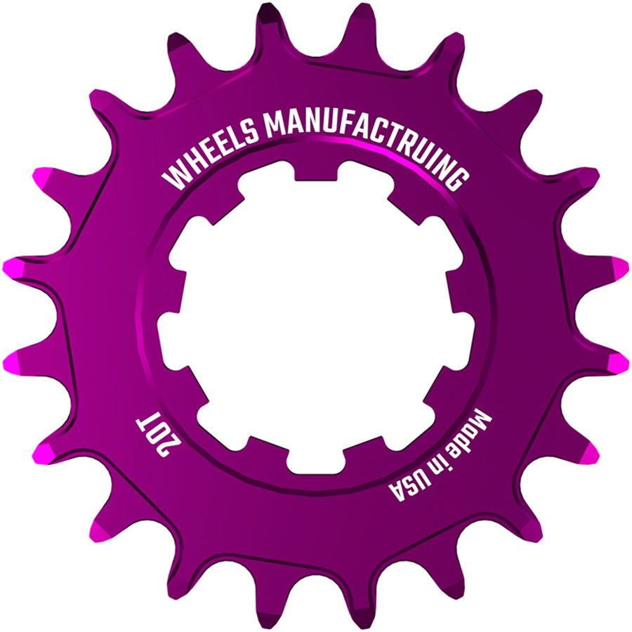 Wheels Manufacturing SOLO-SPEED Cog - 20t, Fits SOLO-SPLINE and SOLO-XD kits, Purple