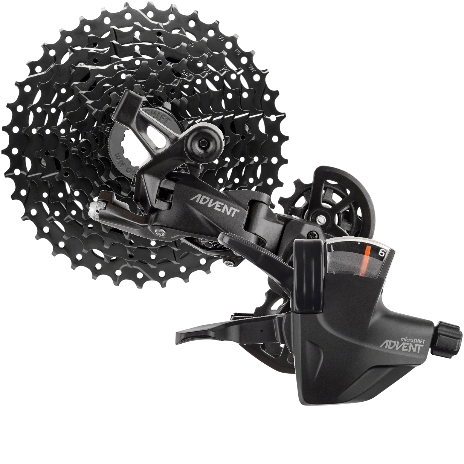 microSHIFT ADVENT 9-Speed Bike Components Bundle Short Cassette, Short Cage Derailleur & Trigger Shifter for Racing & Commuting