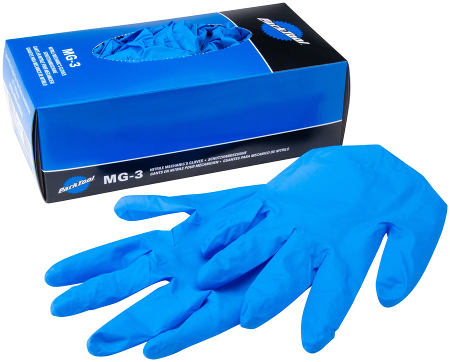 Park Tool Nitrile Mechanics Gloves — Heavy-Duty, Powder-Free, Latex-Free Work Gloves for Bicycle Maintenance & Bike Repairs