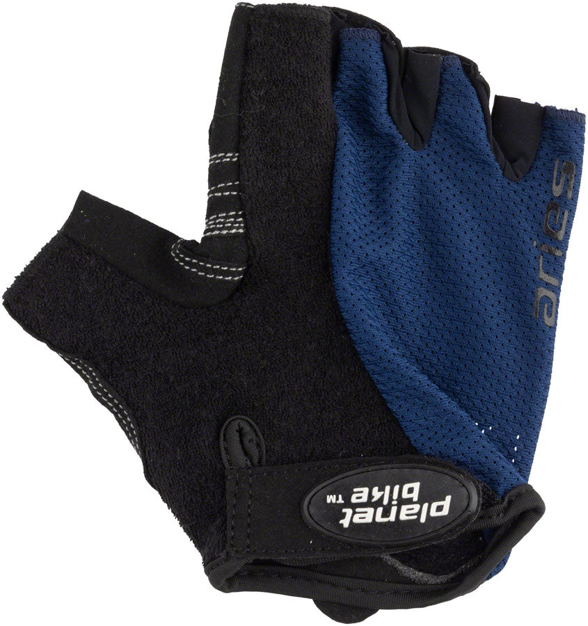Planet Bike Aries Gloves - Black/Blue, Short Finger, Large