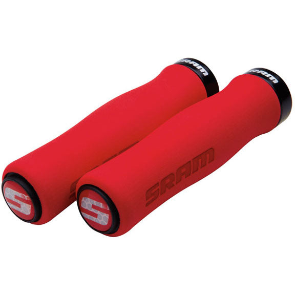 SRAM Locking MTB Contour Foam Grip Set, Red/Black