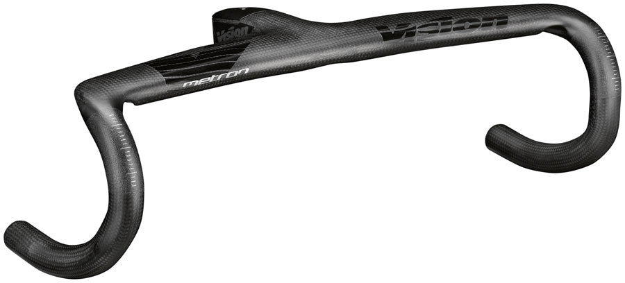 Vision Metron 5D ACR EVO Drop Handlebar, 44cm Width, 120mm Stem Length, -6° Angle, Integrated Carbon Design – Black