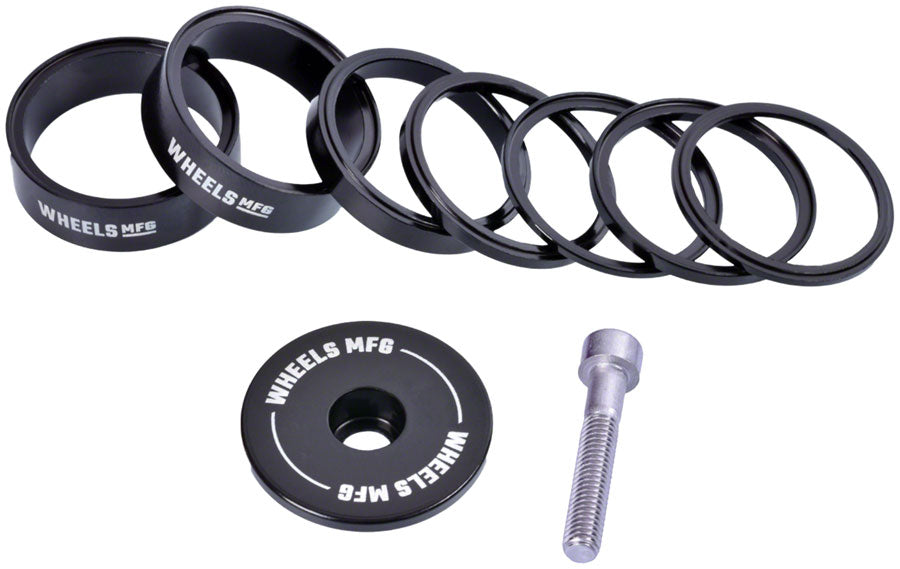 Wheels Manufacturing Essential StackRight Headset Spacer Kits – Aluminum, Interlocking Technology, Multiple Colors, Premium Precision Machined Components