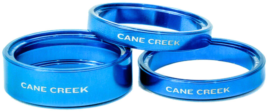 Cane Creek Interlok Chroma Studio Headset Spacer Kit - (1) 10mm, (2) 5mm, Blue