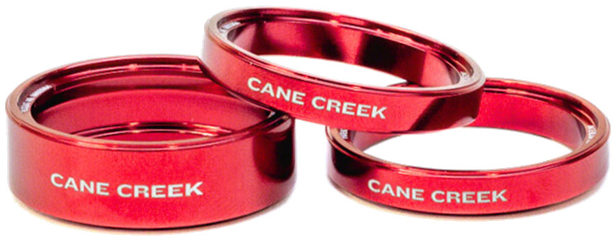 Cane Creek Interlok Chroma Studio Headset Spacer Kit - (1) 10mm, (2) 5mm, Red