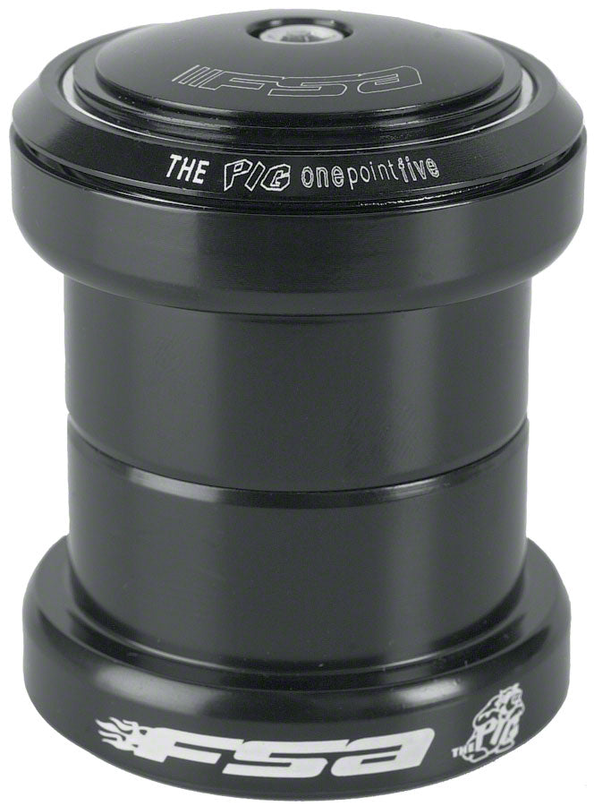 FSA Big Fat Pig 1.5" Threadless Headset, Black Forged Chromoly Cups