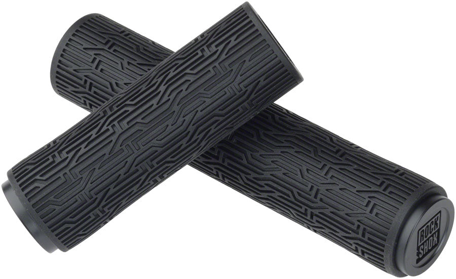 RockShox TwistLoc Grips & End Plugs – Secure, Textured Comfort for Mountain & Bikepacking Ride Control (89/135mm, Black)