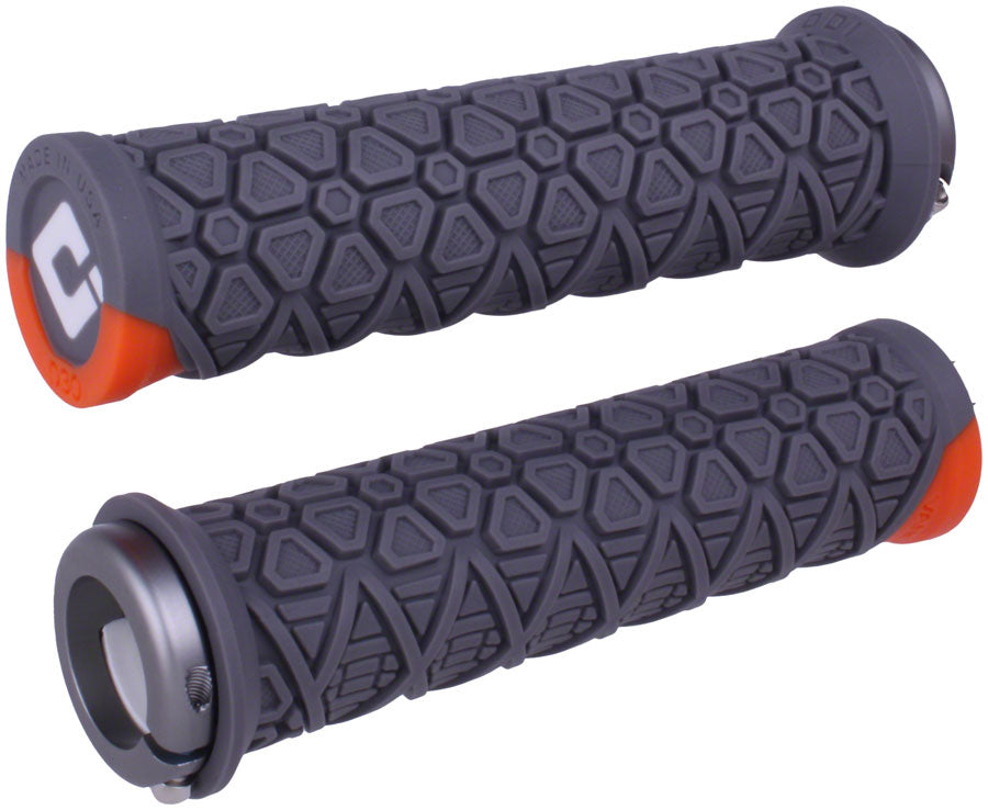 ODI Vanquish Grips - Graphite/Orange, Lock-On