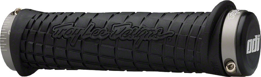 ODI 130mm Troy Lee Lock On Grips Black Gray Flanged Round Slim 22.2mm Bar