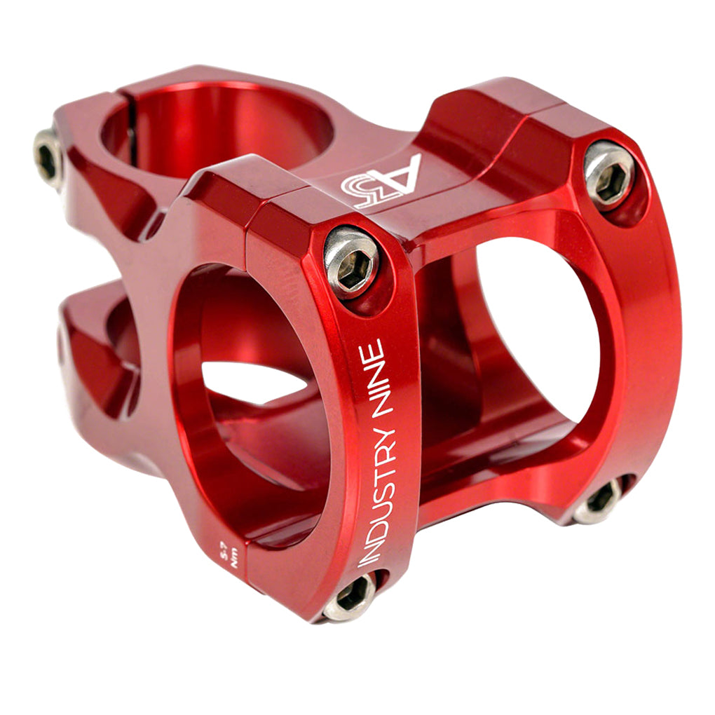 Industry Nine A35 Stem - 40mm, 35mm Clamp, +/-6, 1 1/8", Aluminum, Red