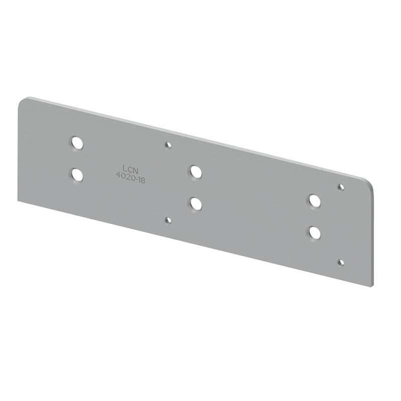 LCN 4020-18-AL Drop Plate, Narrow Top Rail or Flush Ceiling, 4020 Series Door Closers, Aluminum