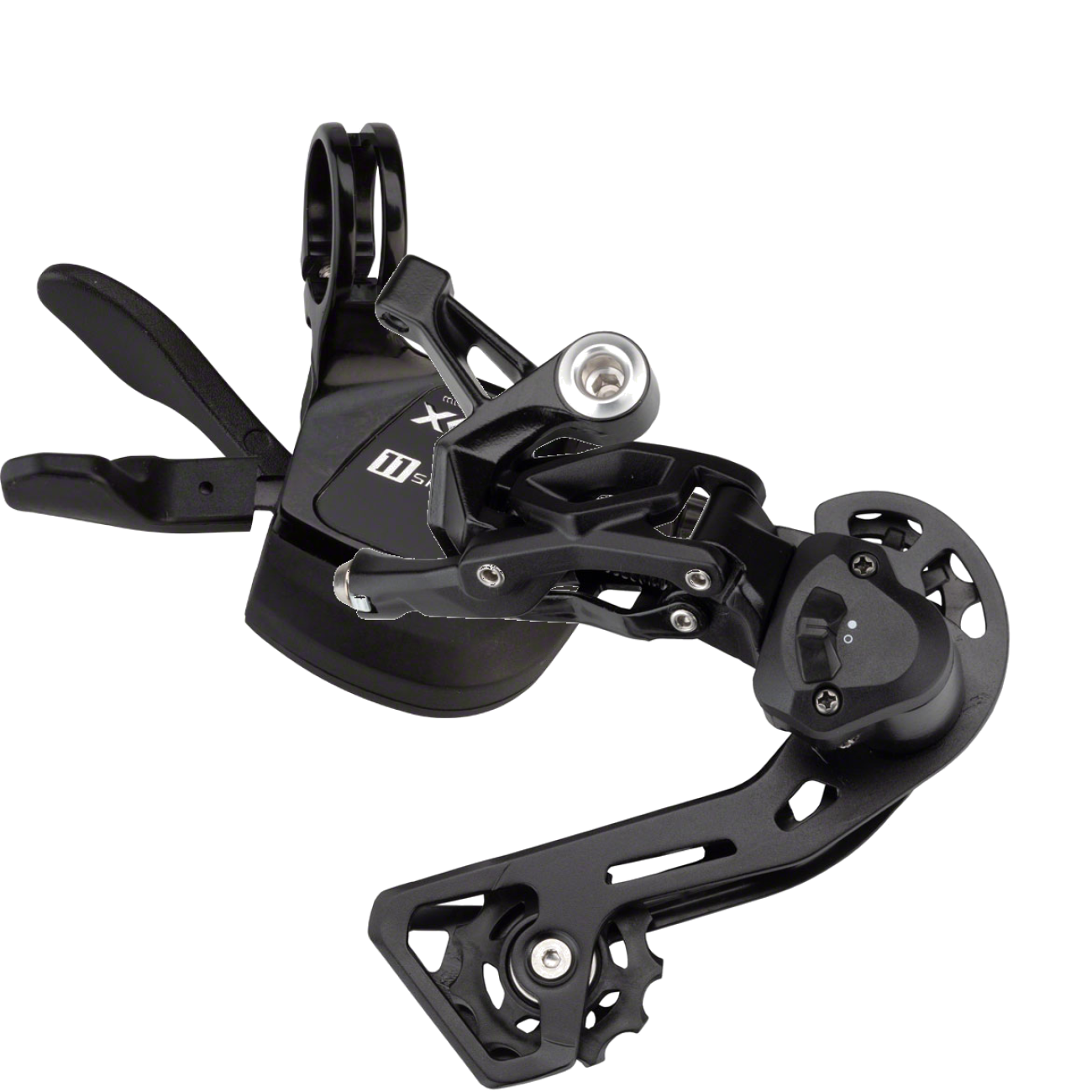 microSHIFT 11-Speed Mountain Bike Component Bundle: Trigger Shifter & Medium Cage Rear Derailleur with Clutch, Black