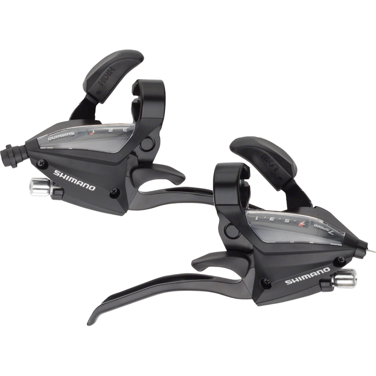 Shimano ST-EF500 3-Speed & 7-Speed Brake/Shift Levers Bundle Reliable Mountain Bike Components with Reach Adjustment & Optical Gear Display