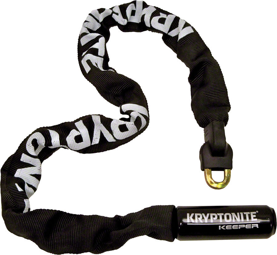 Kryptonite Keeper Series 7mm Manganese Steel Integrated Chain Locks – Keyed, Moderate Security Bike Locks with Fabric Cover & High-Resistance Cylinders