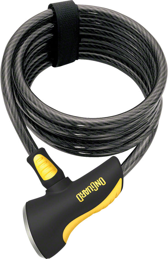 OnGuard Doberman Cable Lock With 5 Keys 6' x 10m Diameter Coiled Cable Gray