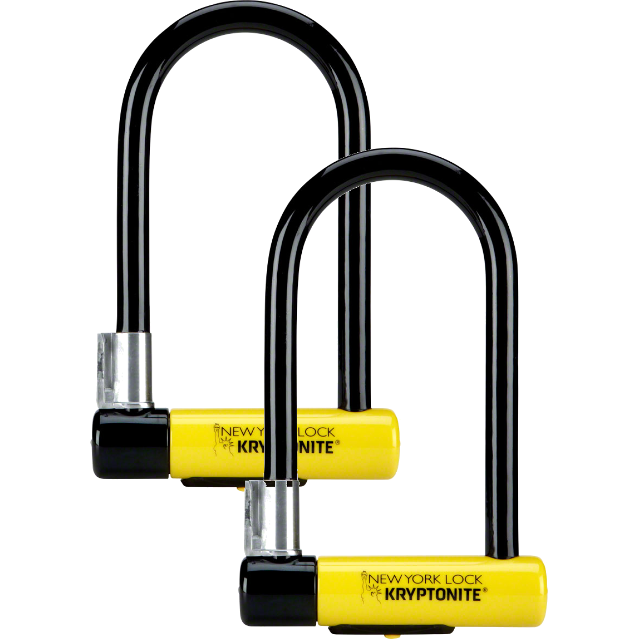 High-Security Kryptonite New York U-Lock 3.25 x 6 Double Deadbolt, Hardened Steel, Keyed, 2-Pack