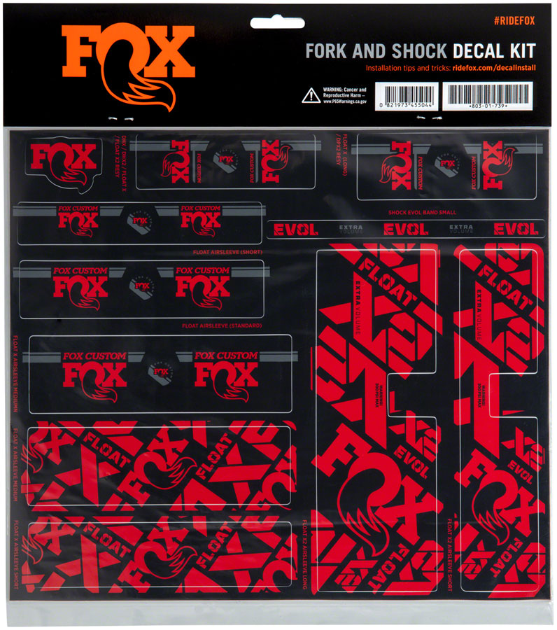 FOX Fork & Shock Decal Kits — Custom Colorway Wraps for FOX Suspension, Durable Vinyl, Precise Fit, Enhances Bike Style & Visibility