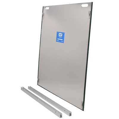 NGP FS34-40 Flood Shield, 40" W x 34" H, 1/4" Marine Grade Aluminum Shield With Handle Cutouts, 1 1/4" Mounting Channels, Closed Cell Rubber Gaskets
