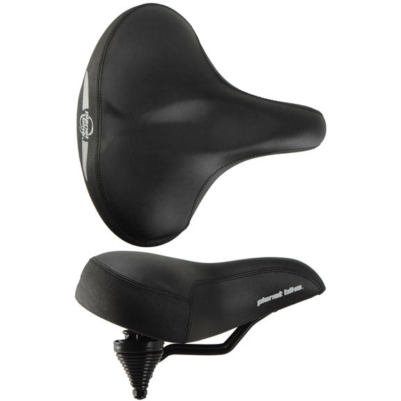 Bike Saddle Planet Bike Comfort Cruiser - Black Weatherproof Cover Supersoft Unisex