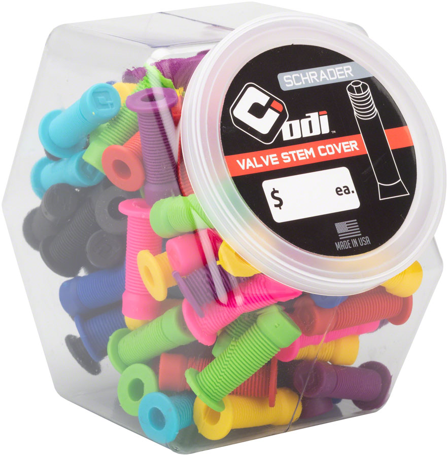 Premium ODI Valve Stem Caps Candy Jar Set – Durable, USA-Made, Longneck & Schrader Styles, Protect & Customize Your Bicycle Valves