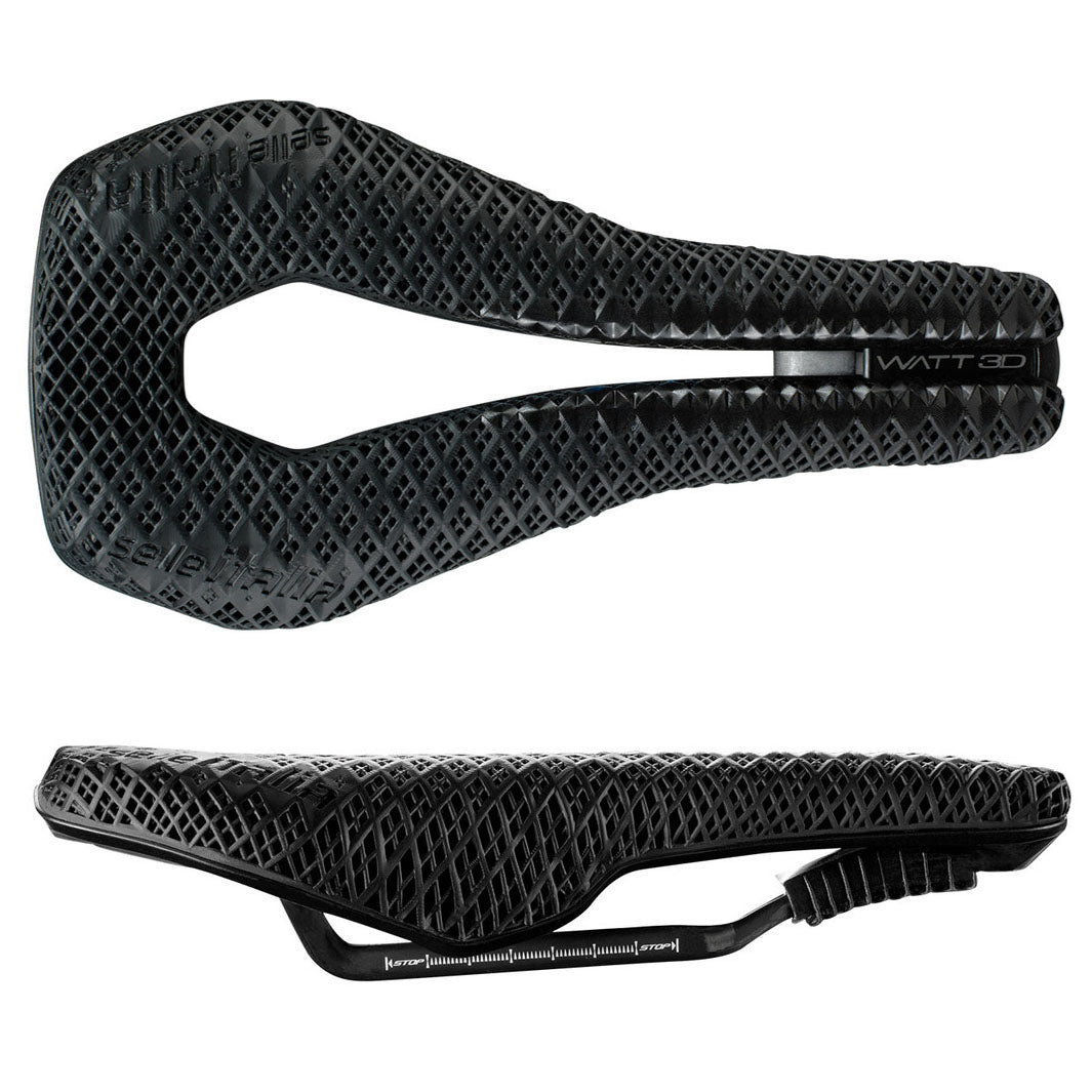 Bike Saddle Selle Italia WATT 3D Kit Carbon Superflow, U3, 3D Printed, Black