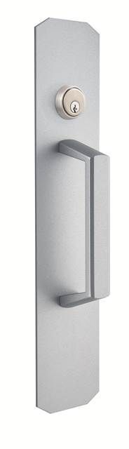 Dormakaba Commercial Hardware QET175626LC Night Latch Escutcheon Pull Trim Less Cylinder Satin Chrome Finish