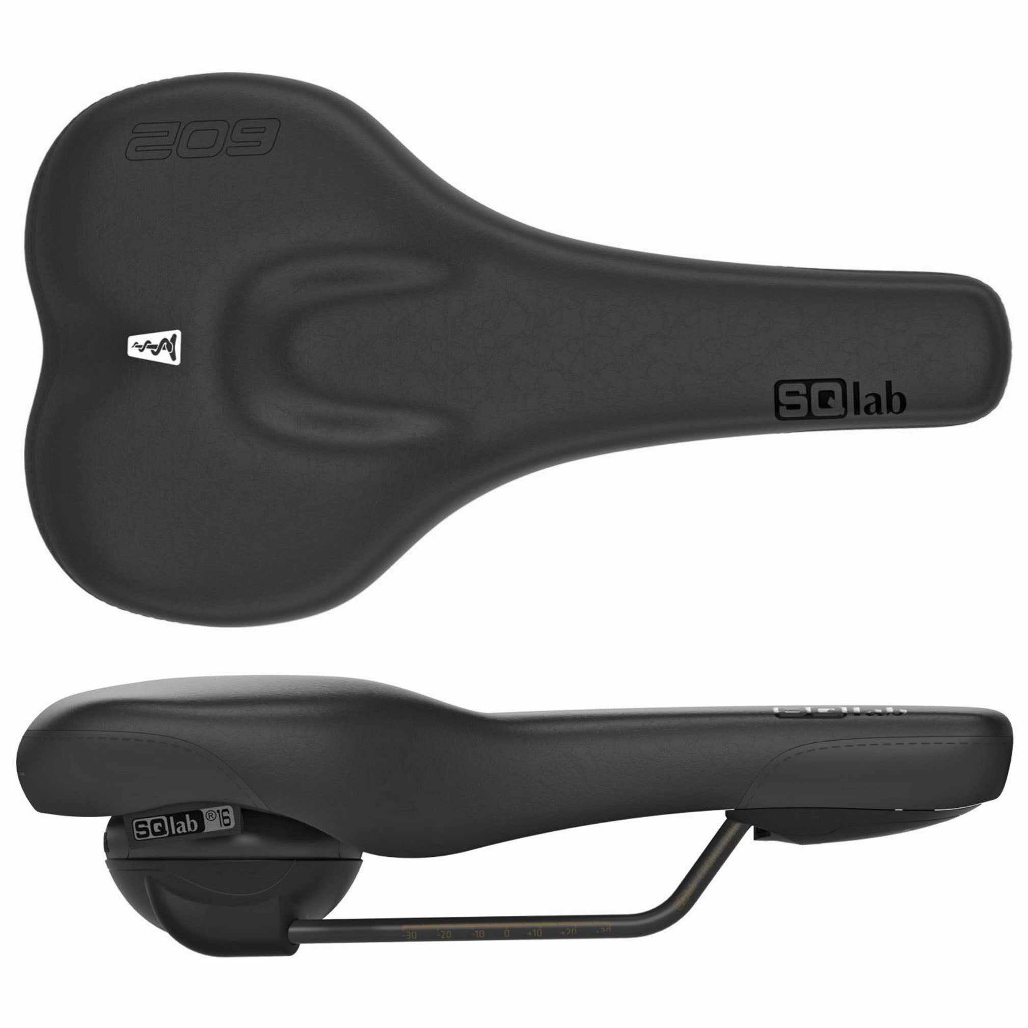 SQlab 602 M-D Active CrMo Rail Bike Saddles – Comfort-Focused Trekking & City Cycling, Ergolux Shape, Infinergy Dampening, Synthetic Top