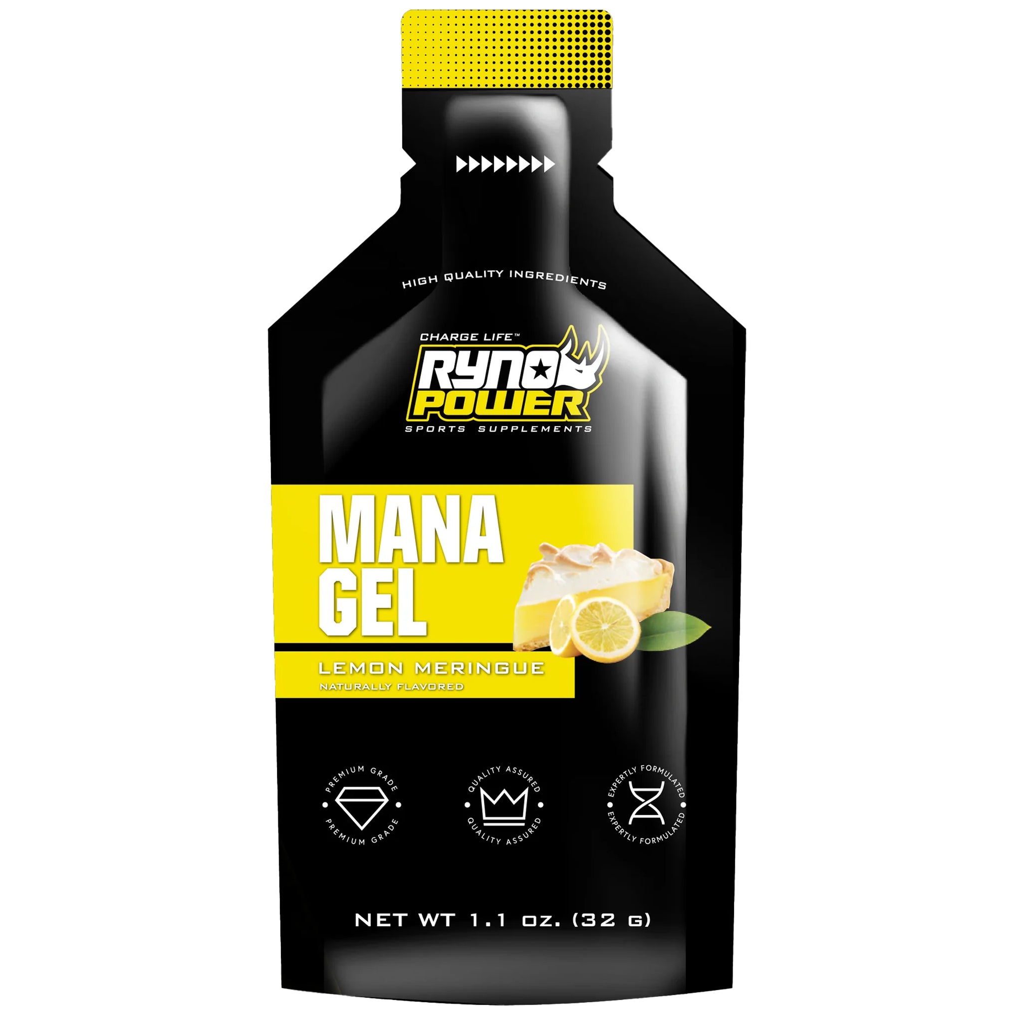 Ryno Power Mana Performance Gels — Organic, Non-GMO, Dairy-Free, Vegan Energy Gel Pack for Cycling, Triathlon & Active Outdoor Performance