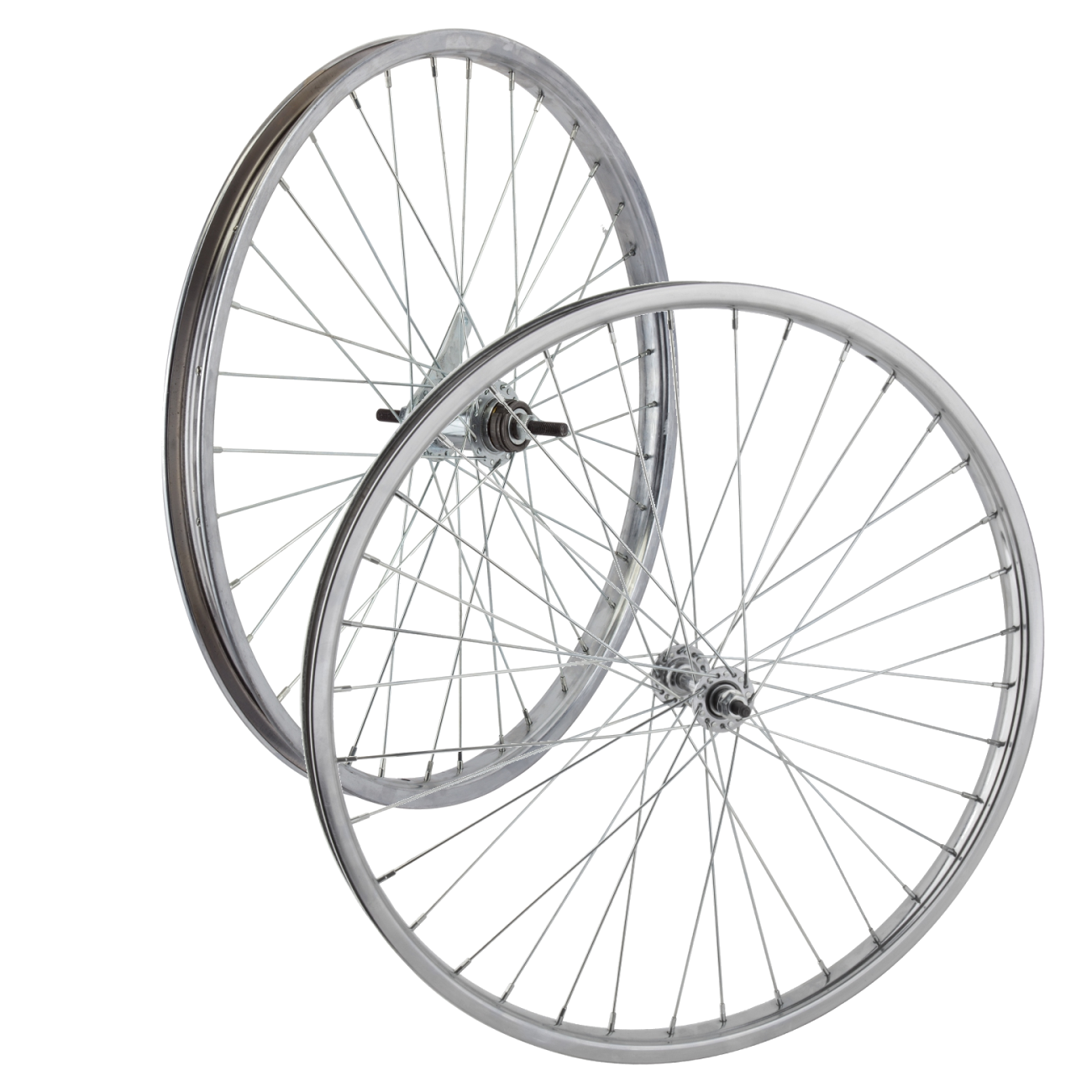 24in Steel Bicycle Rear Wheel Bundle with 36H UCP Spokes, ISO 507, Coaster & Rim Brake Options