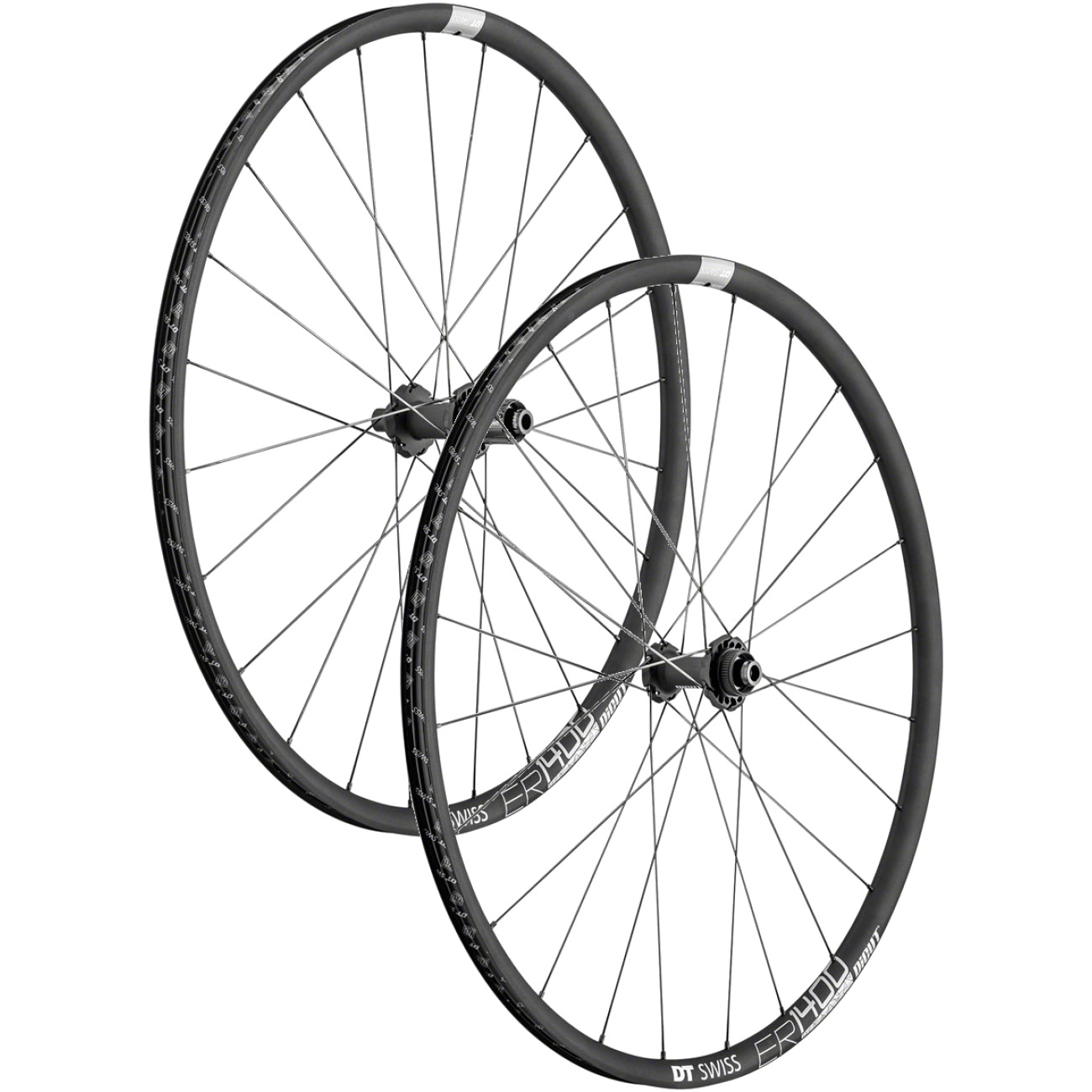 DT Swiss ER 1400 DiCut 700c Rear & Front Wheel Set Aluminum Tubeless Road Disc Brake Wheels