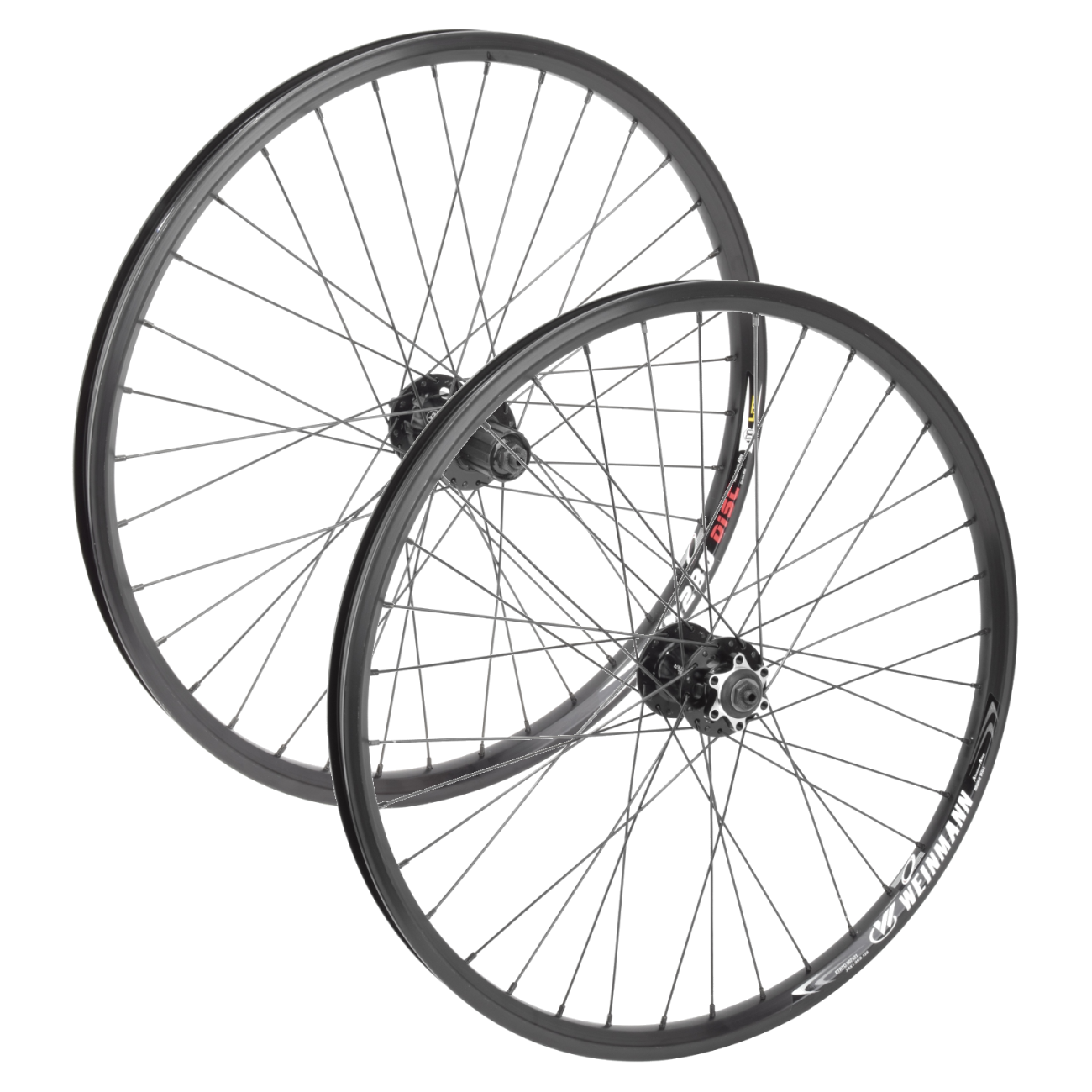 Premium 24in Alloy Bicycle Wheel Bundle WEI XM280 Disc Rims, W/M MT-2000 Hubs, QR Axle, Black, 36H, 8-10 Speed Capable