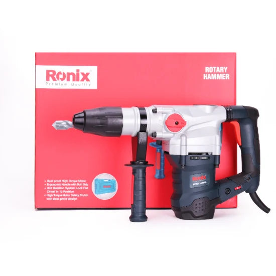 Ronix 2705 Rotary Hammer Drill Suitable for Completing Heavy-Duty Tasks for Concrete Masonry Tile Removal Rotary Hammer