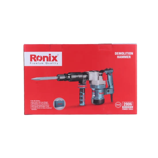 RONIX Ronix 2806 Electric Demolition Jack Hammer Concrete Breaker Case Perfect for Demolition Trenching Demolition Hammer