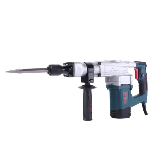 Ronix 2820 3900bpm Heavy Duty Electric Jack Hammer 4 Chisel Bit 360 Swiveling Front Handle for Trenching Demolition Hammers