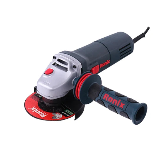 Ronix 3110 for Easy Operation Raised Spindle Lock Easy Safe to Change Accessories Ergonomic 2 Position Side Handle Angle Grinder