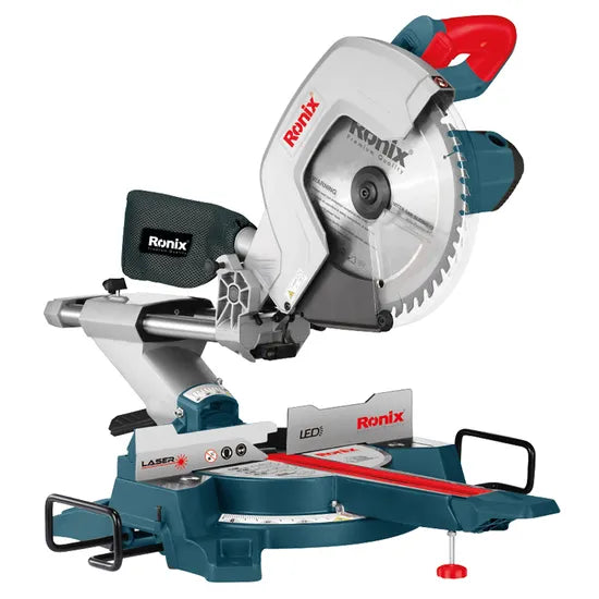 Ronix 5404 300mm Dual-Bevel Sliding Compound Miter Saw with Laser Miter Saw for Wood Drilling Metal Sliding Mitre Saw